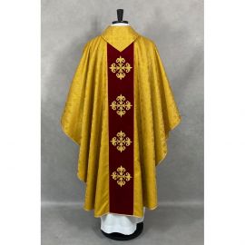 Ornat gotycki haftowany, złoty, pas aksamit (57K)