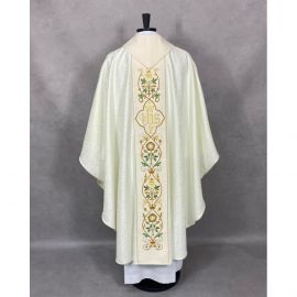 Ornat gotycki haftowany, ecru IHS (65K)