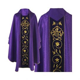 Ornat gotycki fioletowy haftowany - pas aksamit (85K)