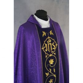 Ornat gotycki fioletowy haftowany - pas aksamit (85K)