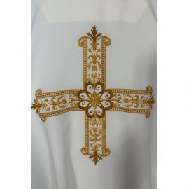 Ornat gotycki haftowany, ecru - Krzyż (98K)