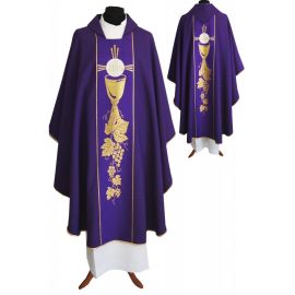 Ornat gotycki fioletowy, pas tkany (105K)
