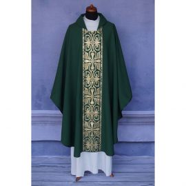 Ornat gotycki zielony, pas tkany krzyż (119K)