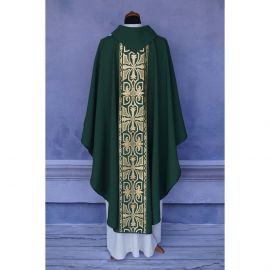 Ornat gotycki zielony, pas tkany krzyż (119K)