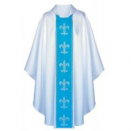 Ornat gotycki maryjny biały, pas tkany (137K)