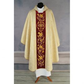 Ornat gotycki złoty, haftowany, pas aksamit (178K)