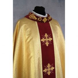 Ornat gotycki złoty, haftowany, pas aksamit (180K)
