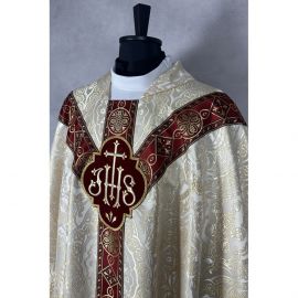 Ornat semi gotycki brokatowa tkanina, tkane pas (49K)