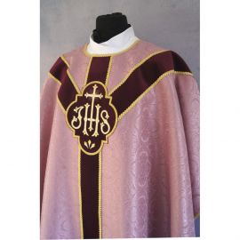 Ornat semi gotycki, kolor rose, pasy aksamit (91K)