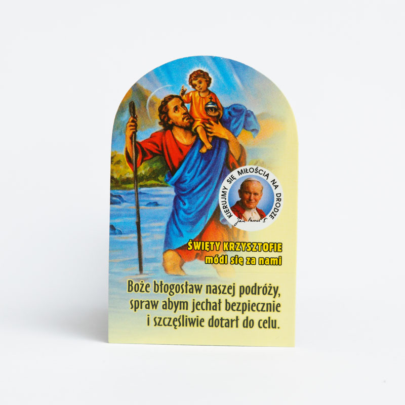 Święty Krzysztof - plakietka półokrągla samoprzylepna - ŚWIĘTY KRZYSZTOF