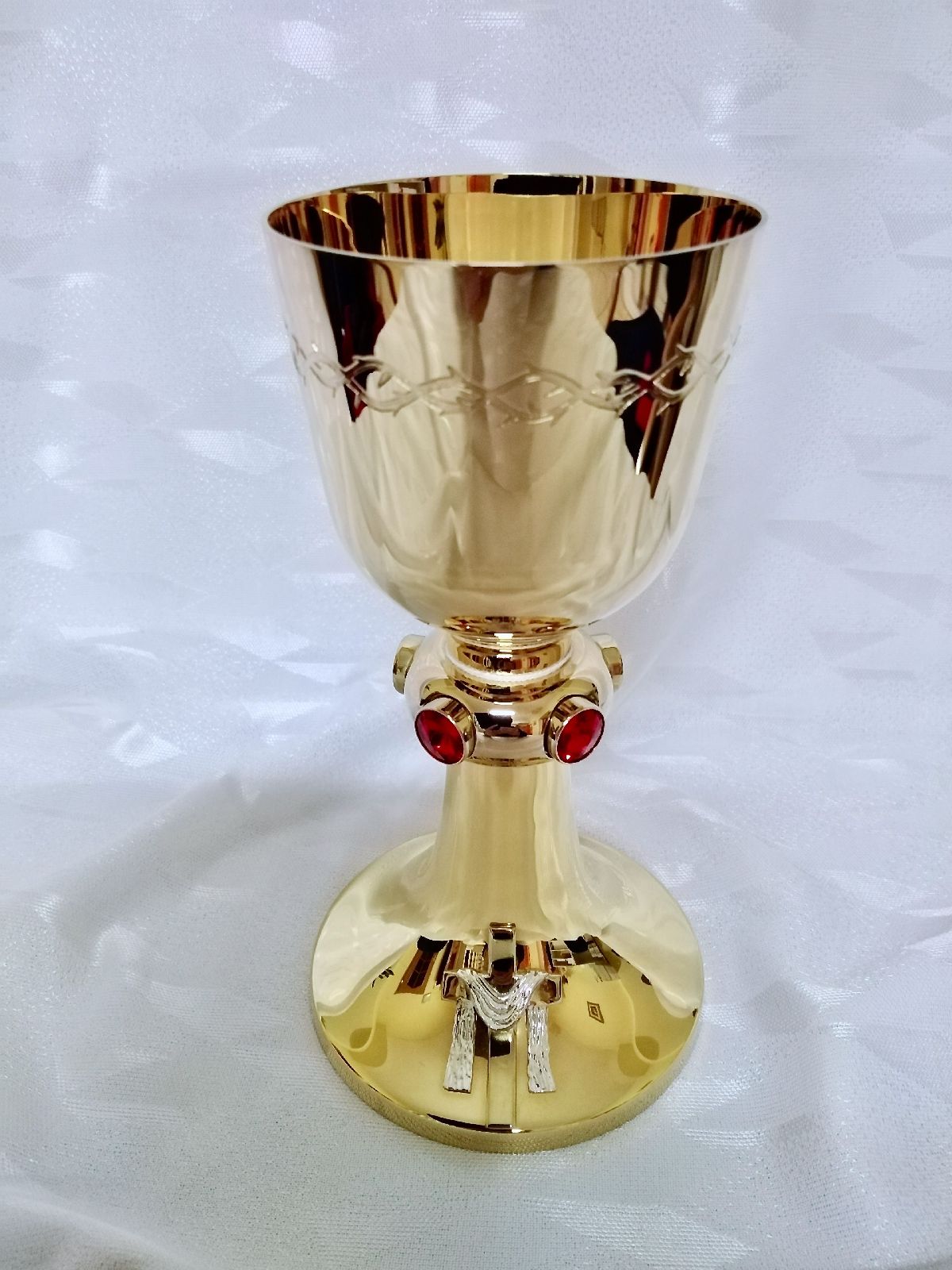 Kielich mszalny, mosiężny, pozłacany - 21 cm