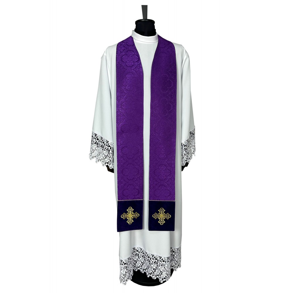 Stuła kapłańska - tkanina żakard - kolory liturgiczne