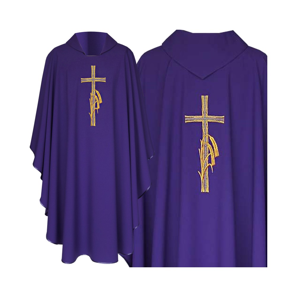 Ornat krzyż + kłosy (kolory liturgiczne)