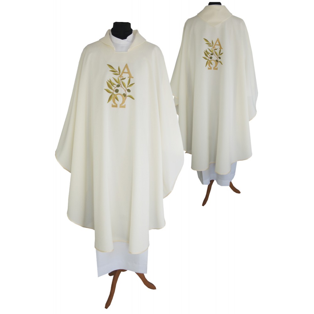 Ornat Alfa Omega+kłosy (kolory liturgiczne)