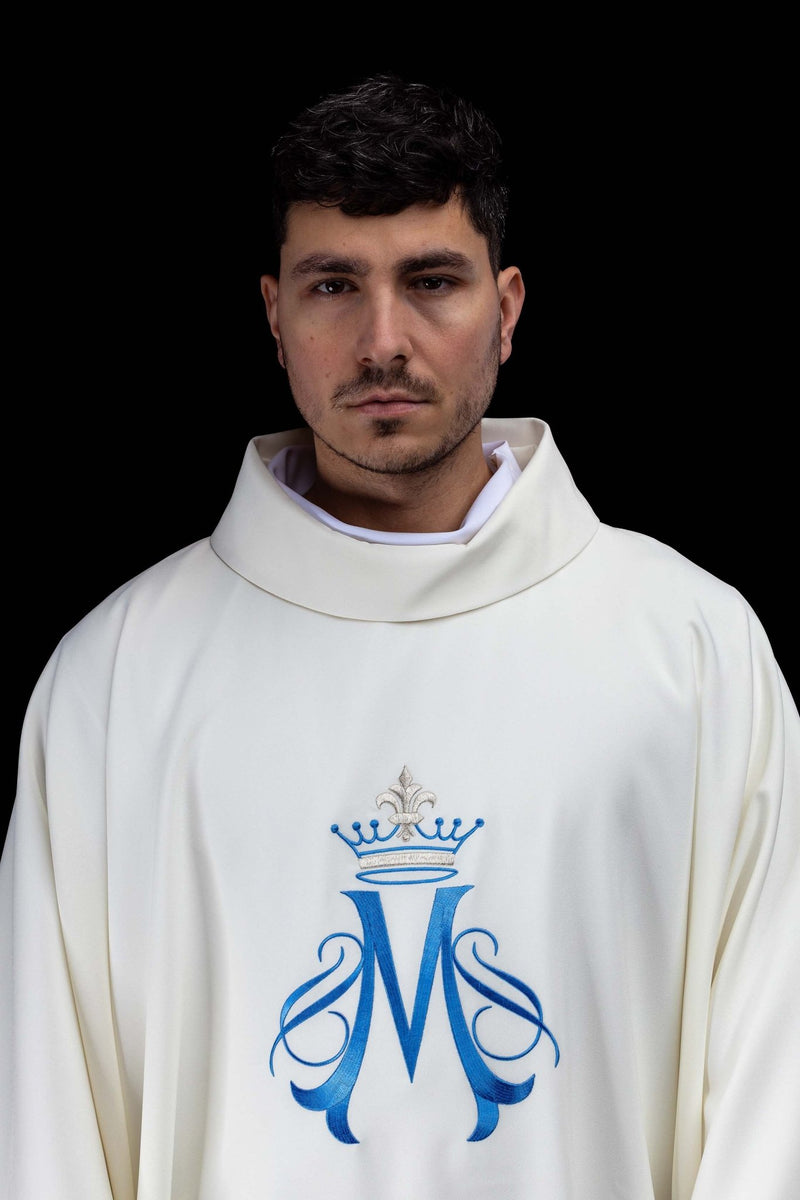 Ornat maryjny haftowany ecru + stuła (150H)