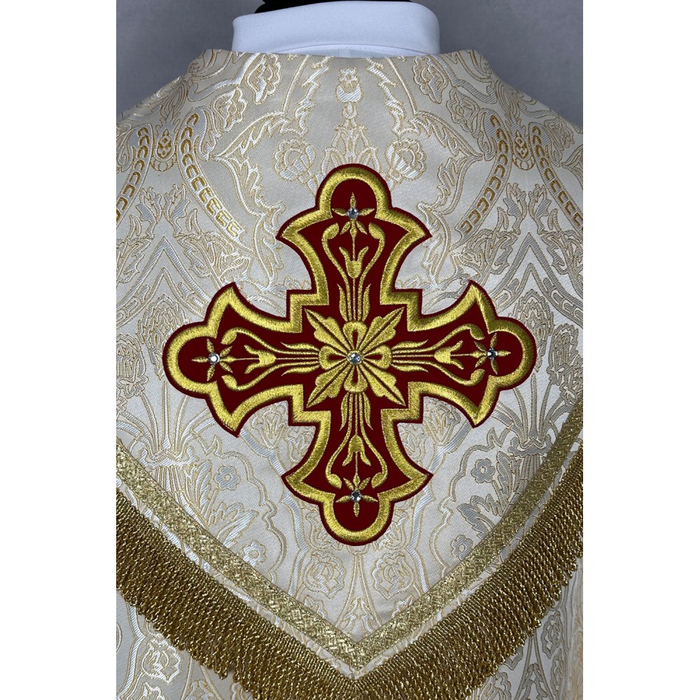 Kapa ecru wzór gotycki - tkanina żakard (13) - zdjęcie 4
