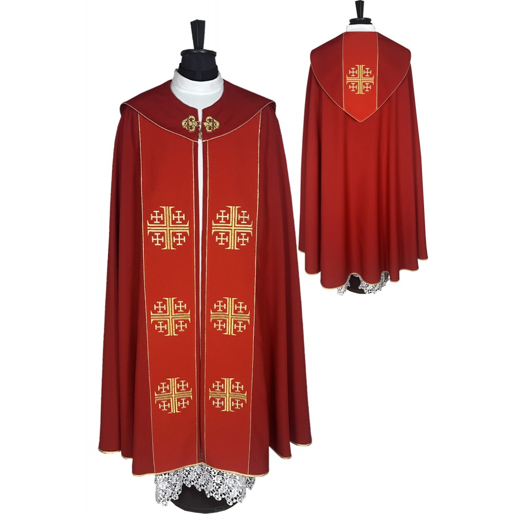 Kapa liturgiczna (kolory liturgiczne) - Krzyż Jerozolimski (31) - zdjęcie 7