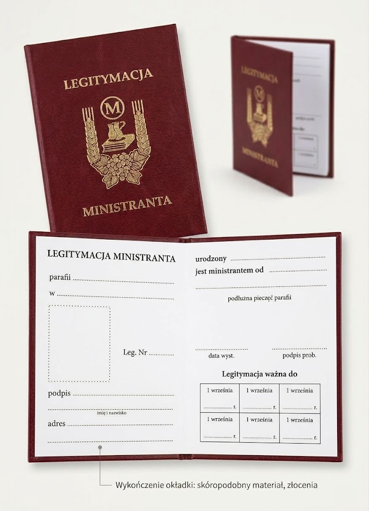 Legitymacja ministranta w formie książeczki