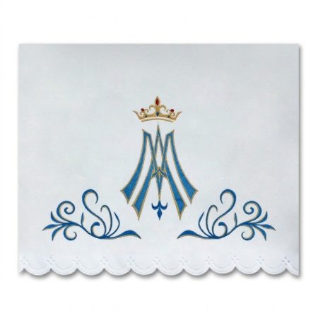 Obrus ołtarzowy haftowany maryjny - OBRUSY OŁTARZOWE