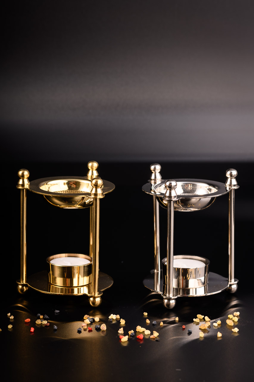 Kadzielnica na tealight z mosiądzu, złota, 12 cm - zdjęcie 2