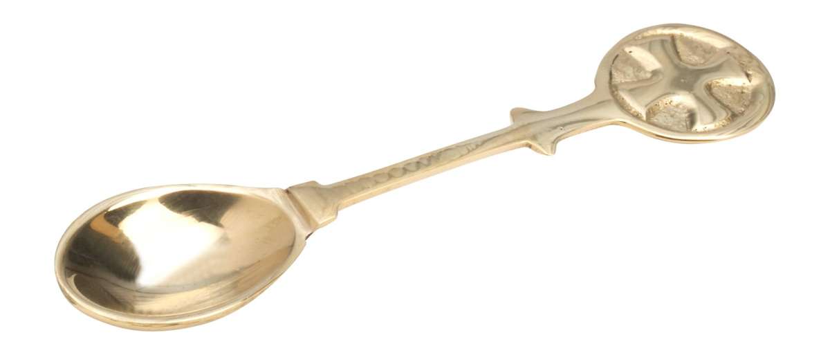 Łyżeczka do kadzidła z mosiądzu, złoty kolor, 10 cm