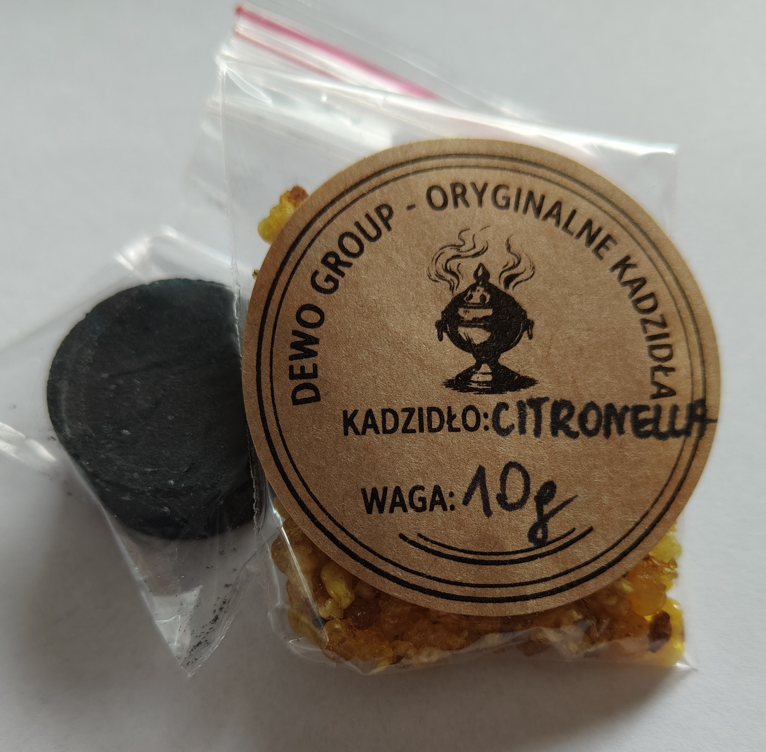 Kadzidło żywiczne o zapachu cytrynowym 10 g z węgielkiem
