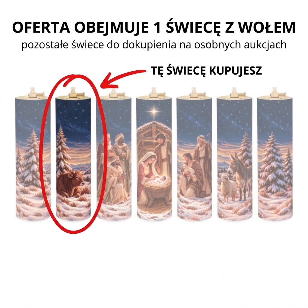 Świeca olejowa bożonarodzeniowa Wół – 26 cm – zdjęcie 2