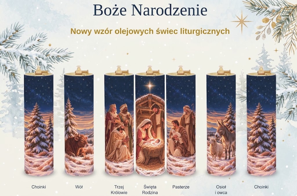 Komplet 7 świec olejowych na Boże Narodzenie – 26 cm – zdjęcie 1