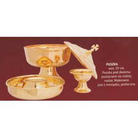 Puszka liturgiczna pod dwiema postaciami - 19 cm
