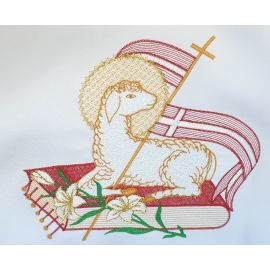 Obrus ołtarzowy haftowany Baranek Boży (wielkanocny)