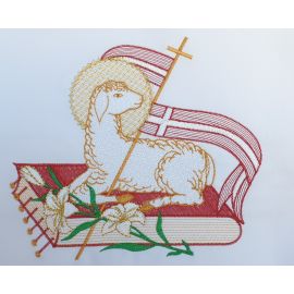 Obrus ołtarzowy haftowany Baranek Boży (wielkanocny)