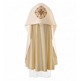 Welon liturgiczny IHS haftowany, ecru satyna (16)