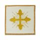 Palka haftowana ecru, aksamit - złoty krzyż