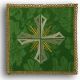 Palka haftowana zielona - Krzyż + promienie (2)
