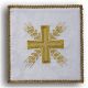 Palka haftowana biała - Krzyż i kłosy