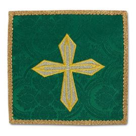 Palka haftowana zielona - złoty krzyż (1)