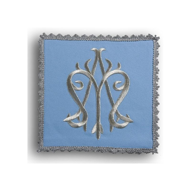 Palka haftowana niebieska - symbol Maryjny (2)