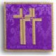 Palka haftowana fioletowa - Krzyż