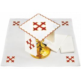 Bielizna kielichowa czerwony krzyż - haft