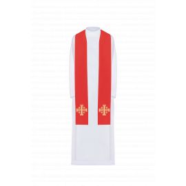 Stuła haftowana Krzyż Jerozolimski - kolory liturgiczne (46)
