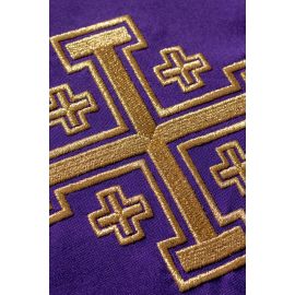 Stuła haftowana Krzyż Jerozolimski - kolory liturgiczne (46)