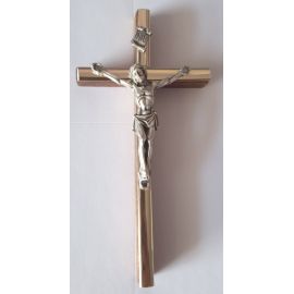 Krzyż drewniany na ścianę - 6,5 cm x 13,5 cm, ciemny brąz (4)