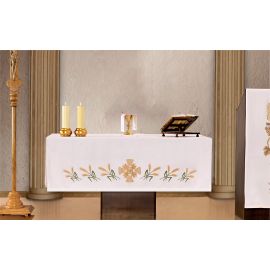 Obrus ołtarzowy - haftowany symbol Eucharystyczny