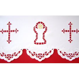 Obrus ołtarzowy haftowany - wzór eucharystyczny (97)