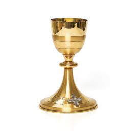 Kielich galwanizowany złotem satynowanym - 21 cm - KIELICHY MSZALNE - Nowość