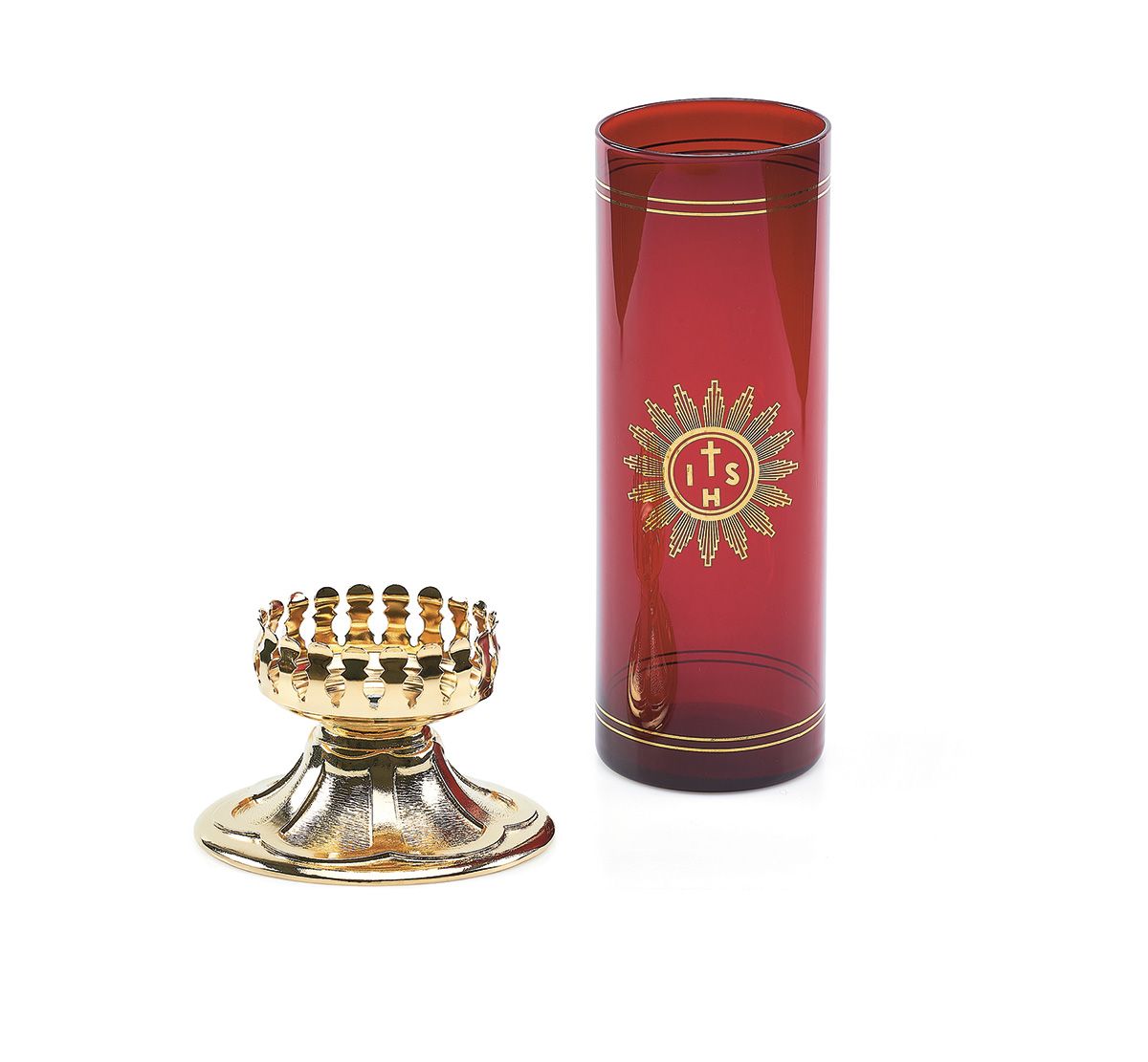 Lampka wieczna oliwna z wkładem i dekorowaną podstawą (3)