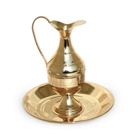 Dzbanek z misą, polerowany, złocony - 23 cm (3) - KOMPLET DO MYCIA RĄK/ KOMPLET DO LAWABO - Nowość