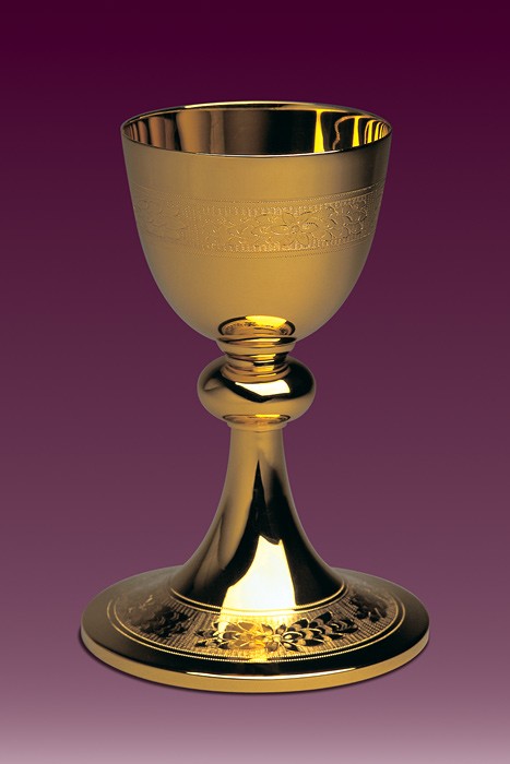 Kielich zdobiony grawerunkiem, lub bez graweru h: 19 cm. - KIELICHY MSZALNE