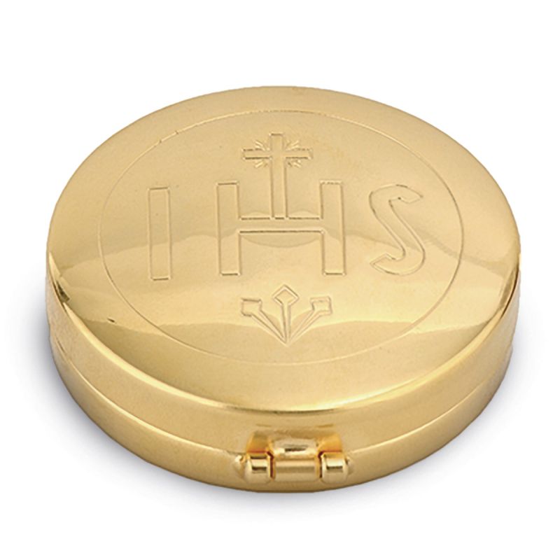 Cyborium mosiężne z napisem IHS (6x2,3 cm) - Cyborium mosiężne z napisem IHS (6x2,3 cm)