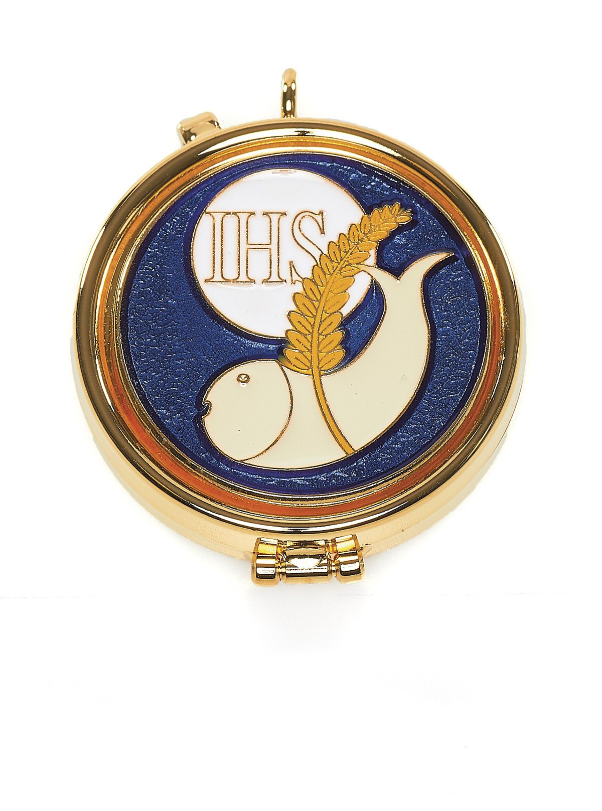 Cyborium z plakietką emaliowaną - IHS, ryba